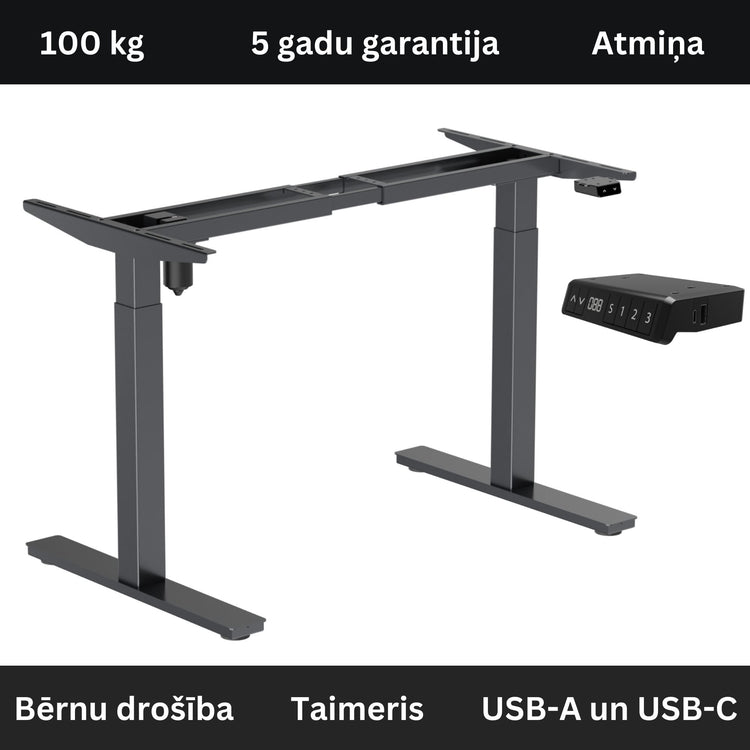 Elektriski augstumā regulējams vienmotora galda statīvs Unico - Ergostock.lv