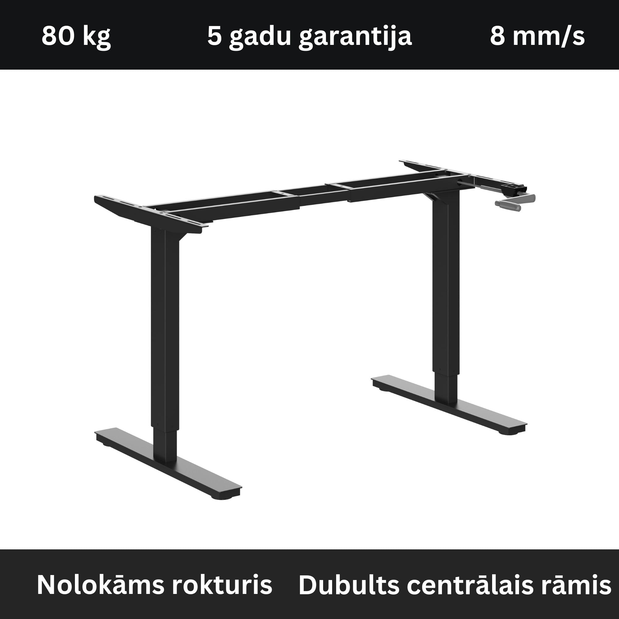 Manuāli augstumā regulējams galda statīvs Handle - Ergostock.lv