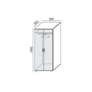 Garderobes skapis PROFI biroju telpām - Ergostock.lv