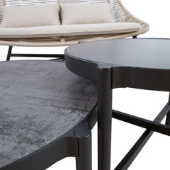 Dārza mēbeļu komplekts HELSINKI dīvāns, 2 krēsli un 2 galdi, bēša-Ergostock