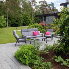 Dārza mēbeļu komplekts Home4You CASPER galds, dīvāns, 2 krēsli-Ergostock