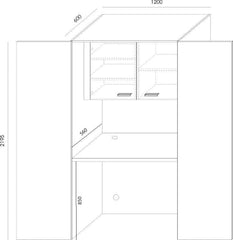Mini biroja virtuve Ergostock Graphite New York Oak-Ergostock