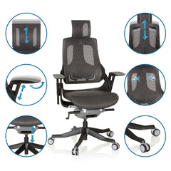 Biroja krēsls SPEKTRE BLACK Mesh - Ergostock.lv