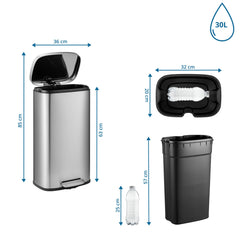 Atkritumu tvertne CLEAN STAINLESS 30 L