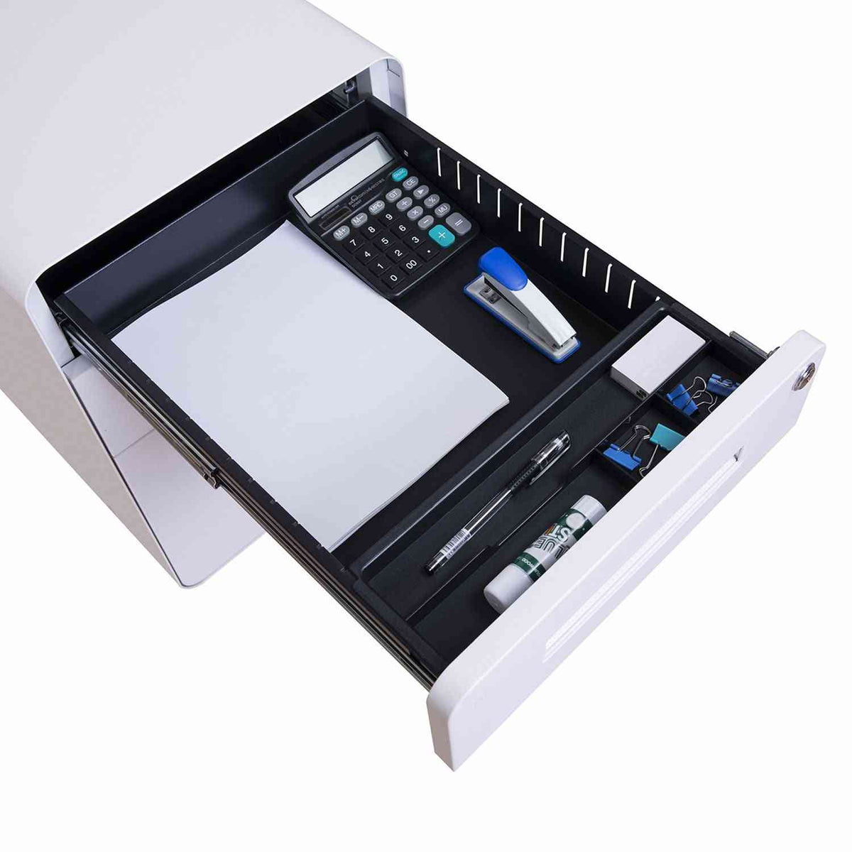 Metāla atvilktņu bloks ADVANCE, slēdzams, uz riteņiem - Ergostock.lv