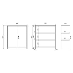 Dokumentu skapis ar 3 plauktiem COLOR, slēdzams - Ergostock.lv