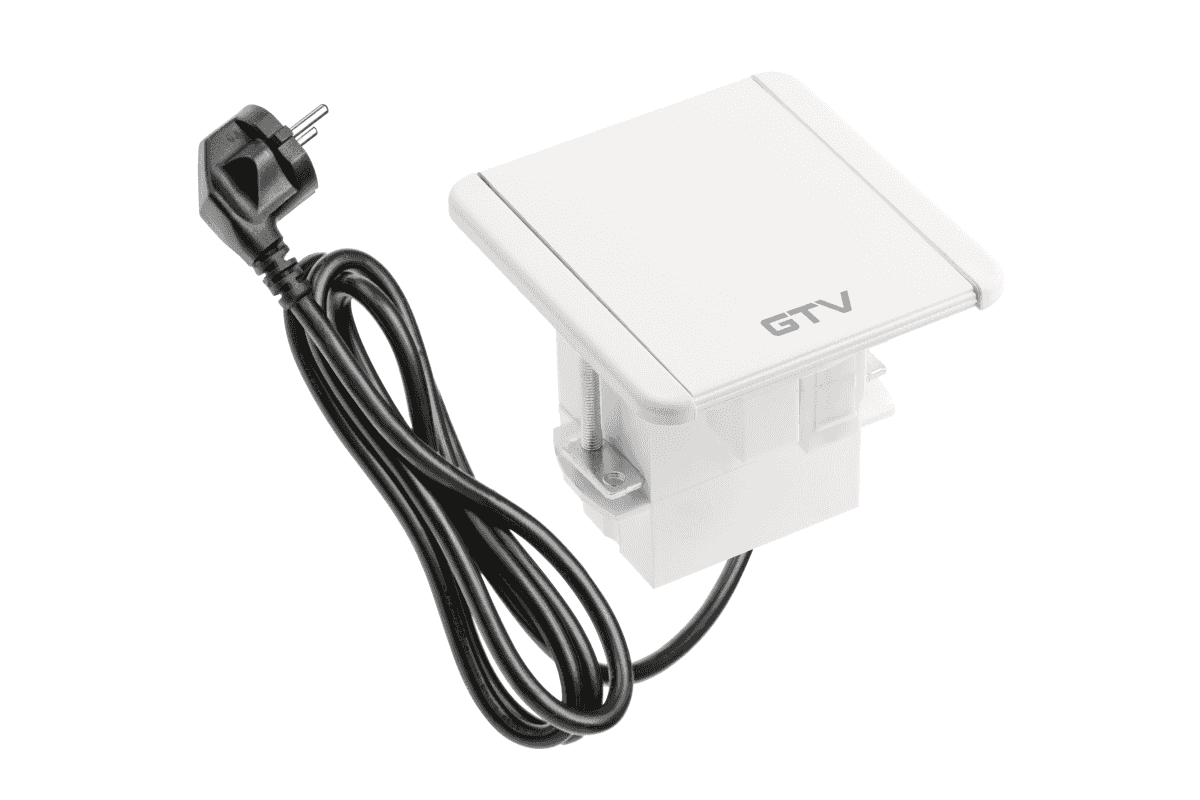 Iebūvējama Rozete ar atveramu aizsargvāku, 1x SCHUKO, 2xUSB A, 1x HDMI - Ergostock.lv