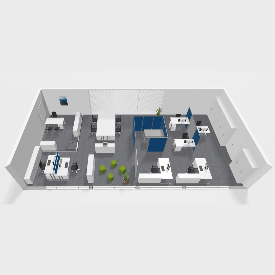 Biroja 3D plānojuma vizualizācija