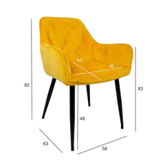 Krēsls BRITA dzeltens samts-Ergostock