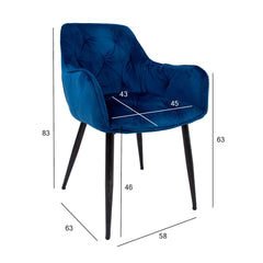 Krēsls BRITA zils samts-Ergostock
