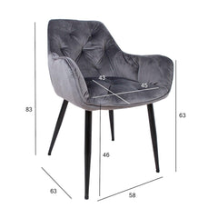 Krēsls BRITA pelēks samts - Ergostock.lv