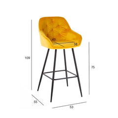 Bāra krēsls BRITA dzeltens samts - Ergostock.lv