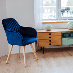 Krēsls ARIEL 58x585xH85cm materiāls: audums krāsa: gaiši zils kājas dižskabardis-Ergostock