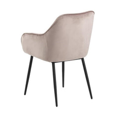 Krēsls BROOKE 55x58xH83 ar VIC audumu veclaicīgi rozā 18 raupjš pulverkrāsojums matēts melns kastē / 2 gab.-Ergostock