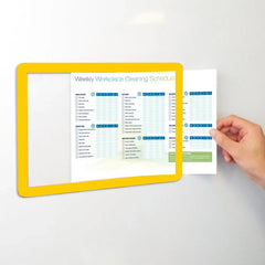 Magnētiski marķējumu turētāji Frames4Docs A5 10 gab dzelteni - Ergostock.lv