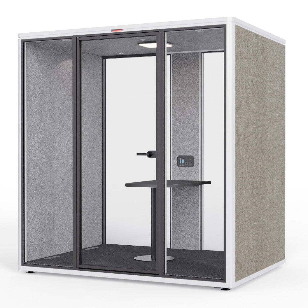 Klusuma kabīne OVIKAA M POD GEN2, 4 cilvēkiem, 31dB – Sand Beige (bēša) / Balta