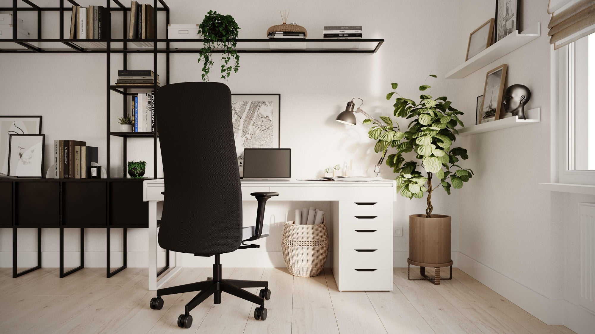 Biroja krēsls Mike 2 B SM Black Seattle - Ergostock.lv