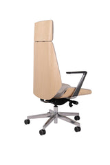 Biroja krēsls MoonWood HD Beech Wood All Chrome Seattle-Ergostock