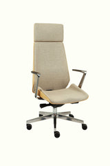 Biroja krēsls MoonWood HD Beech Wood All Chrome Seattle-Ergostock