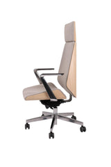 Biroja krēsls MoonWood HD Beech Wood All Chrome Seattle-Ergostock