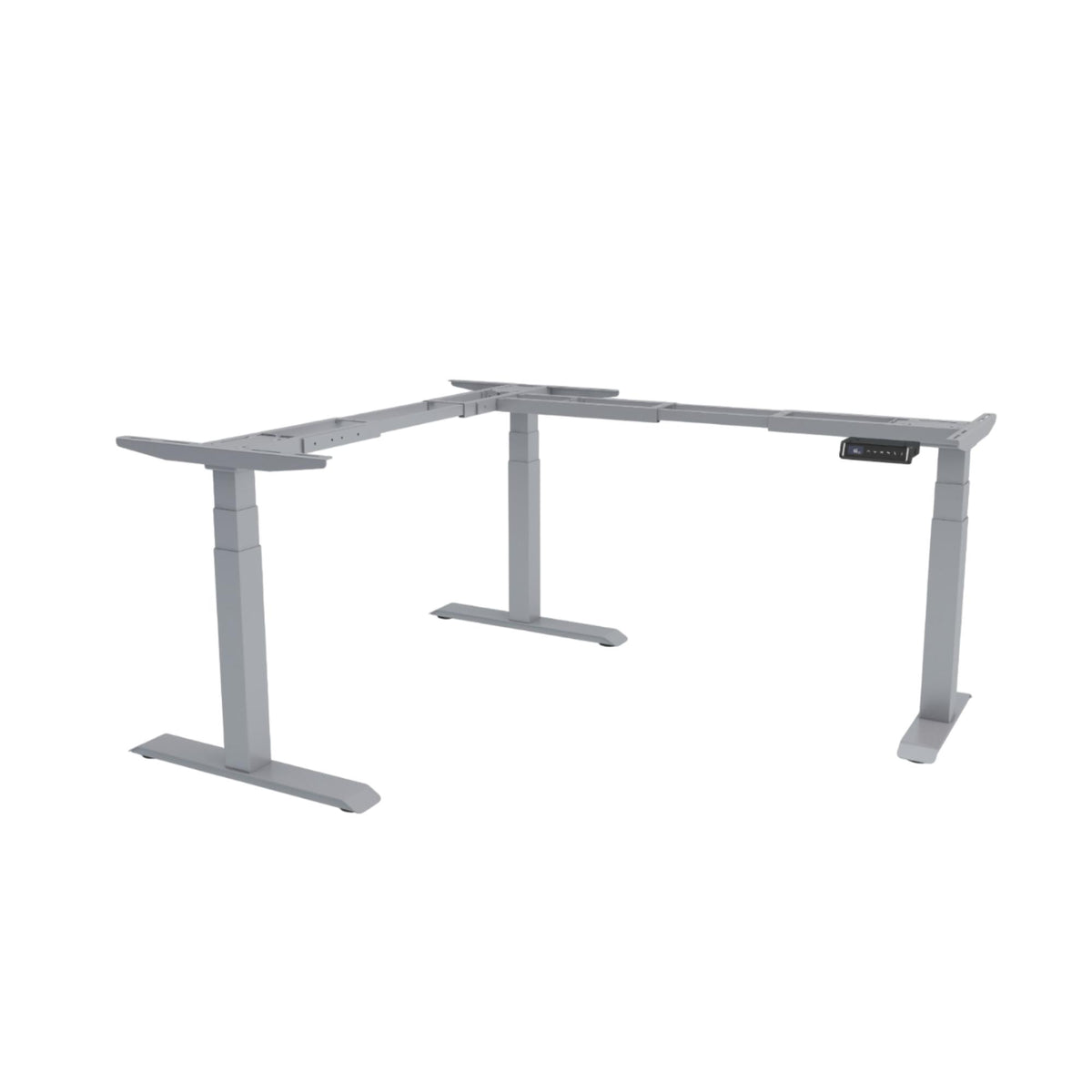 Elektriski augstumā regulējams trīsmotoru galda statīvs Prestige L forma - Ergostock.lv