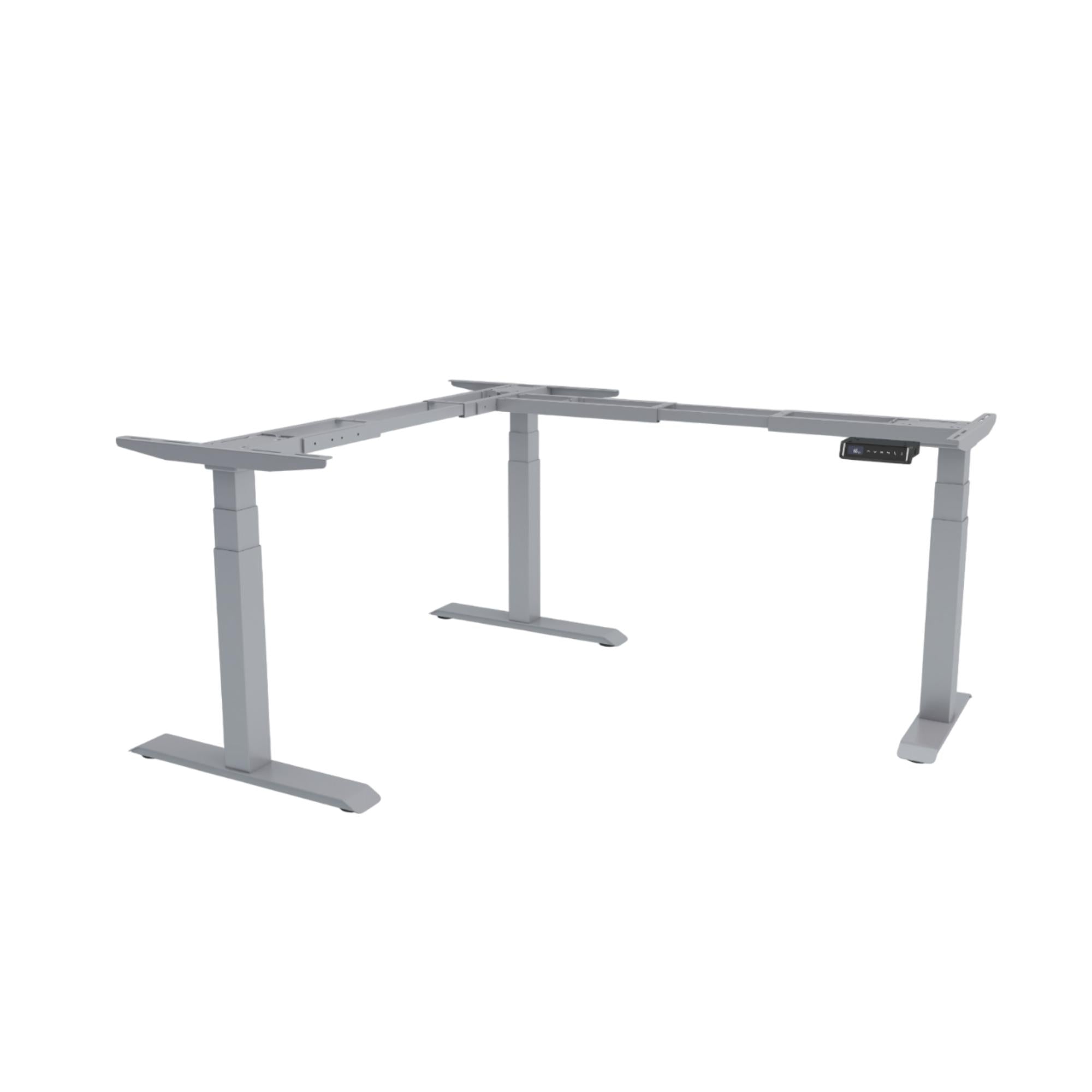 Elektriski augstumā regulējams trīsmotoru galda statīvs Prestige L forma - Ergostock.lv