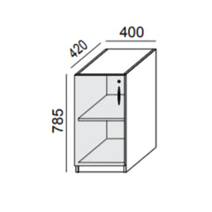 Biroja skapis PRO LINE, 2 plaukti, 785x400x420 mm, pamatnes rāmis, konfigurējams - Ergostock.lv