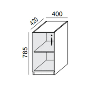 Biroja skapis PRO LINE, 2 plaukti, 785x400x420 mm, pamatnes rāmis, konfigurējams - Ergostock.lv