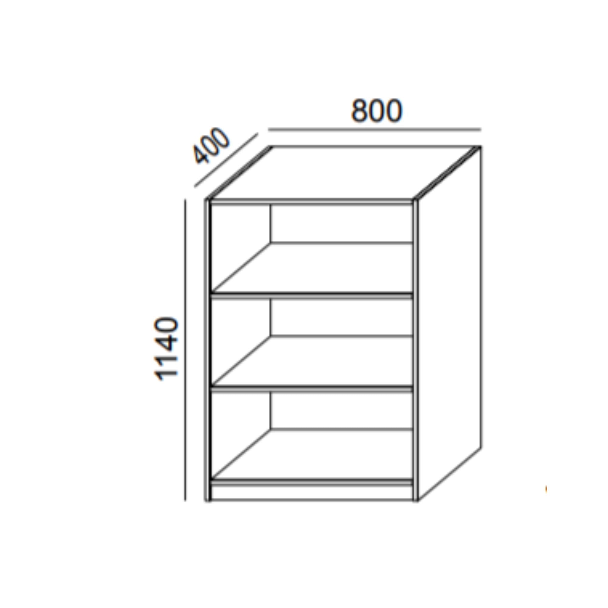 Biroja plaukts PRO LINE, 3 plaukti, 1100x800x400 mm, pamatnes rāmis, konfigurējams - Ergostock.lv