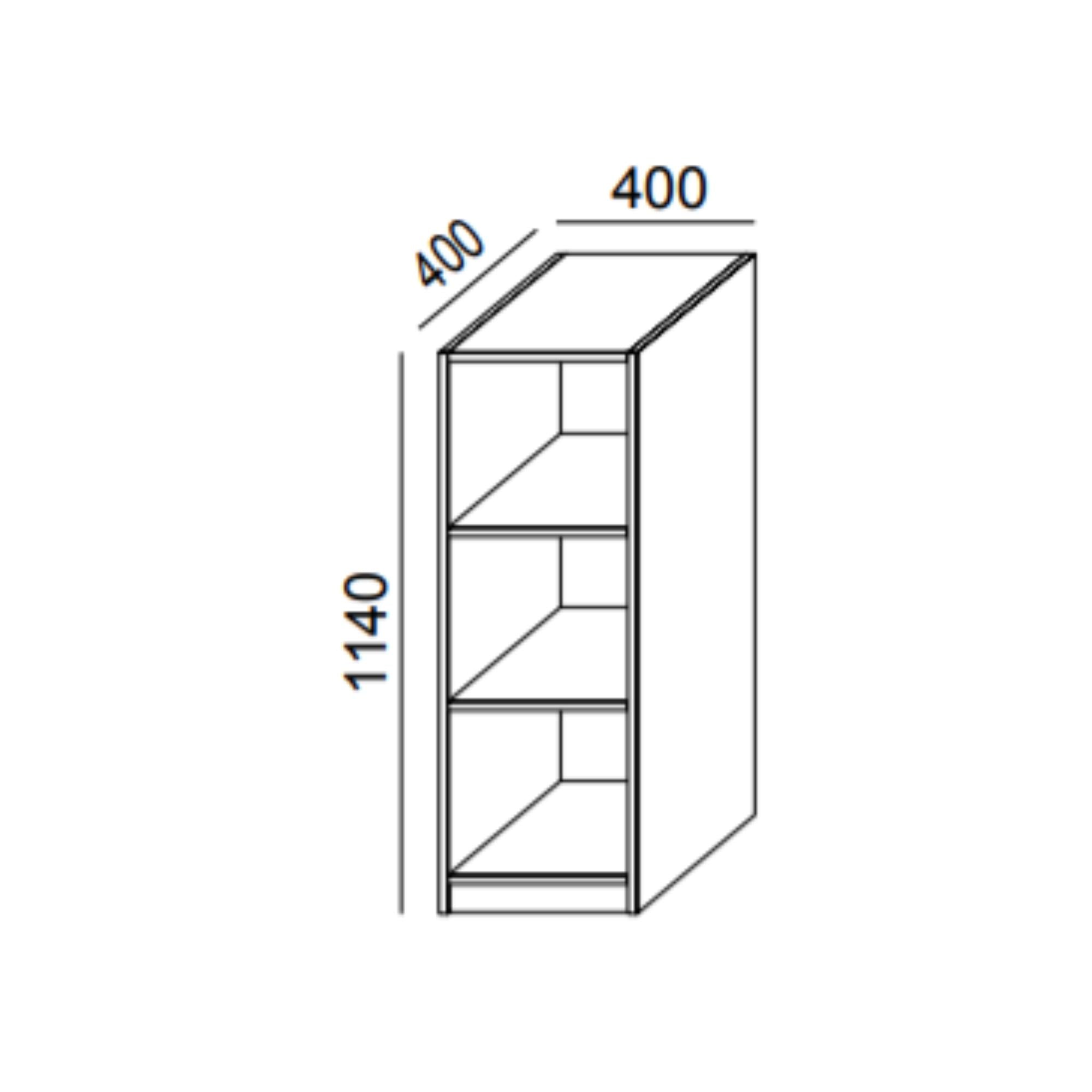 Biroja plaukts PRO LINE, 3 plaukti, 1100x400x400 mm, pamatnes rāmis, konfigurējams - Ergostock.lv