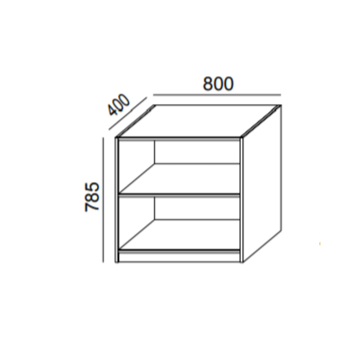 Biroja plaukts PRO LINE, 2 plaukti, 785x800x400 mm, pamatnes rāmis, konfigurējams - Ergostock.lv