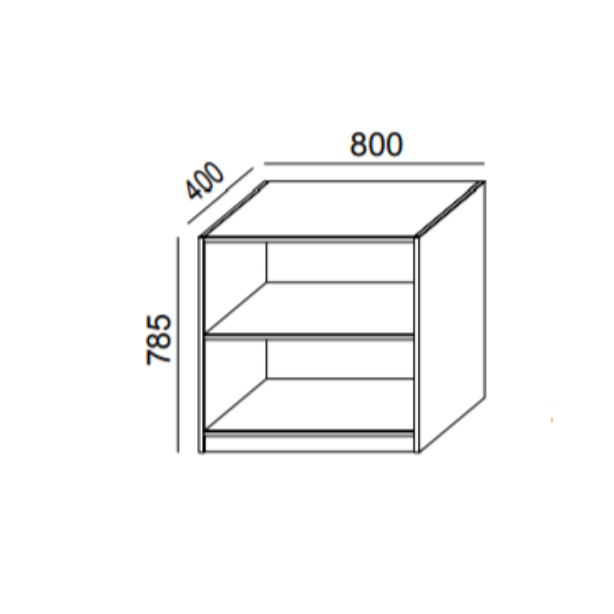 Biroja plaukts PRO LINE, 2 plaukti, 785x800x400 mm, pamatnes rāmis, konfigurējams - Ergostock.lv