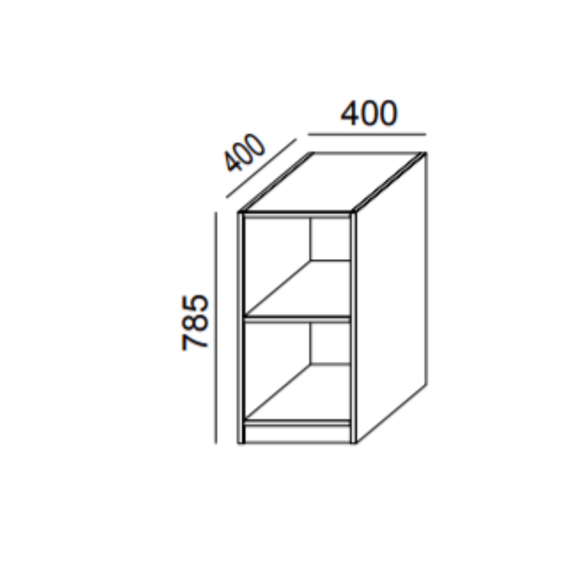 Biroja plaukts PRO LINE, 2 plaukti, 785x400x400 mm, pamatnes rāmis, konfigurējams - Ergostock.lv