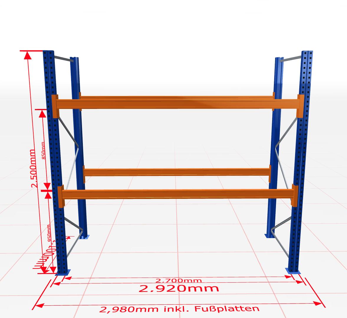 Palešu plaukts Schulte pamatsekcija dziļums 1100 mm - Ergostock.lv