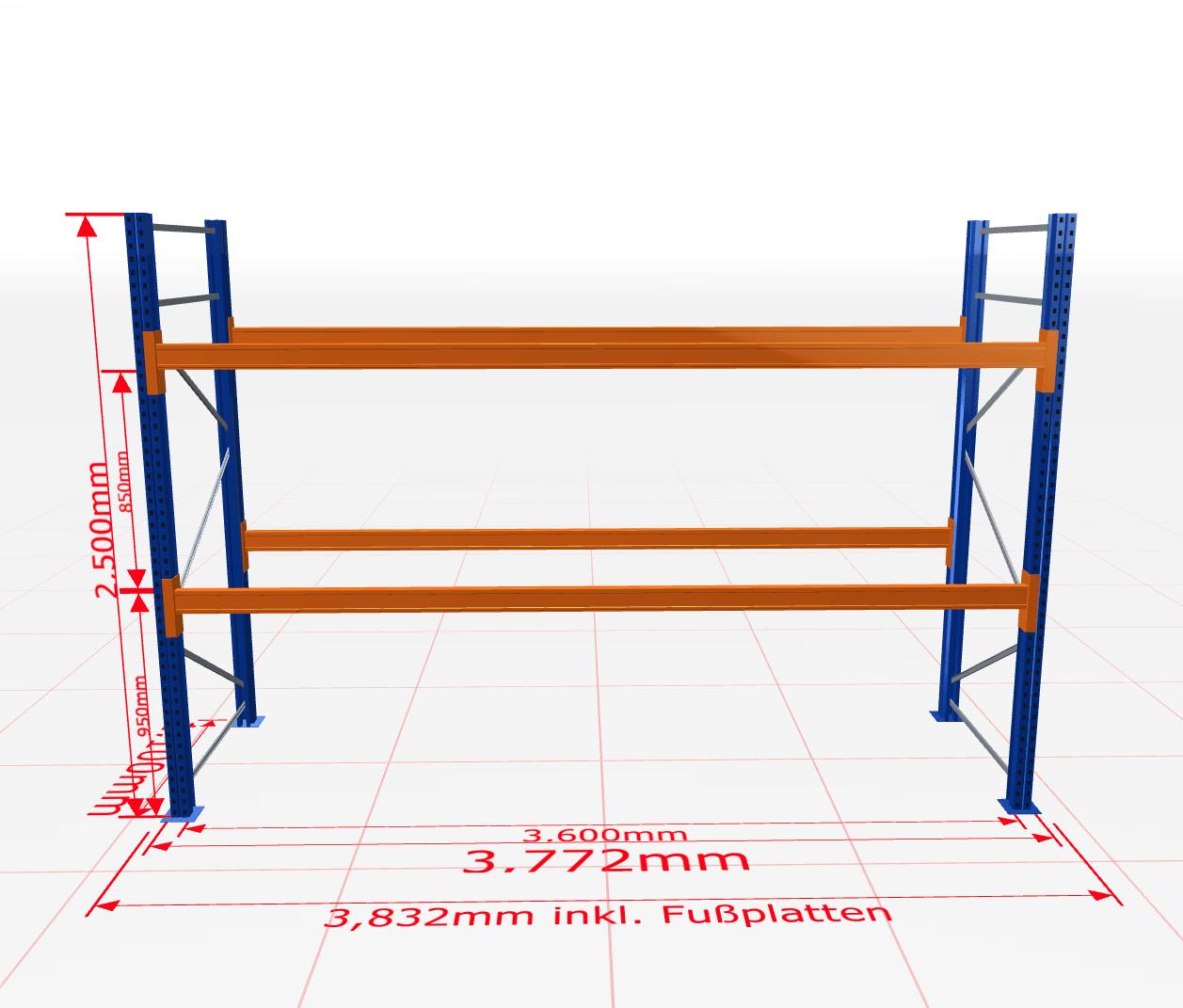 Palešu plaukts Schulte pamatsekcija dziļums 1100 mm - Ergostock.lv