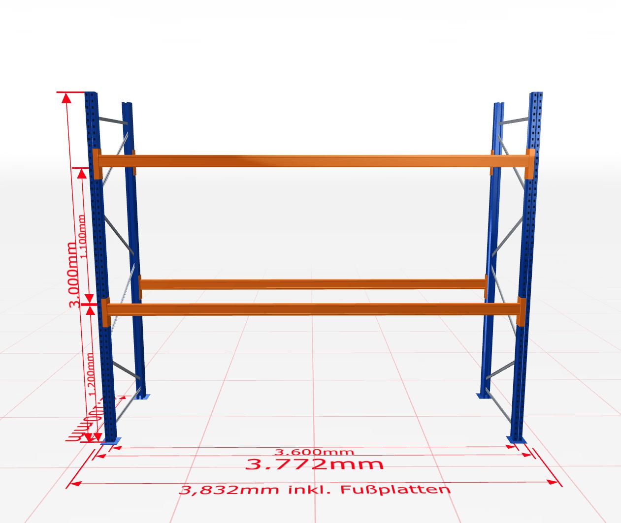 Palešu plaukts Schulte pamatsekcija dziļums 1100 mm - Ergostock.lv