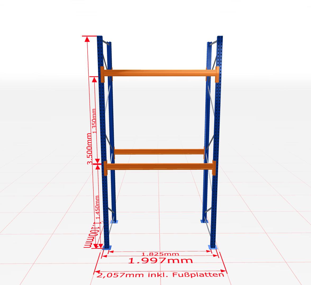 Palešu plaukts Schulte pamatsekcija dziļums 1100 mm - Ergostock.lv