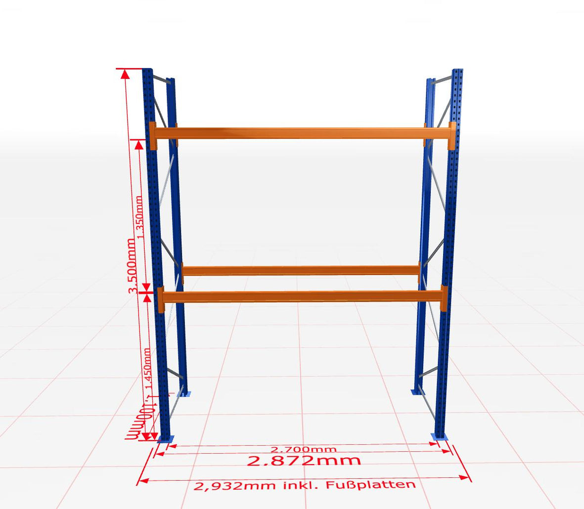 Palešu plaukts Schulte pamatsekcija dziļums 1100 mm - Ergostock.lv