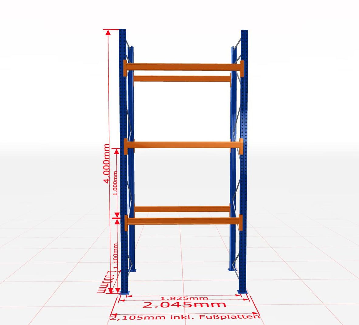 Palešu plaukts Schulte pamatsekcija dziļums 1100 mm - Ergostock.lv