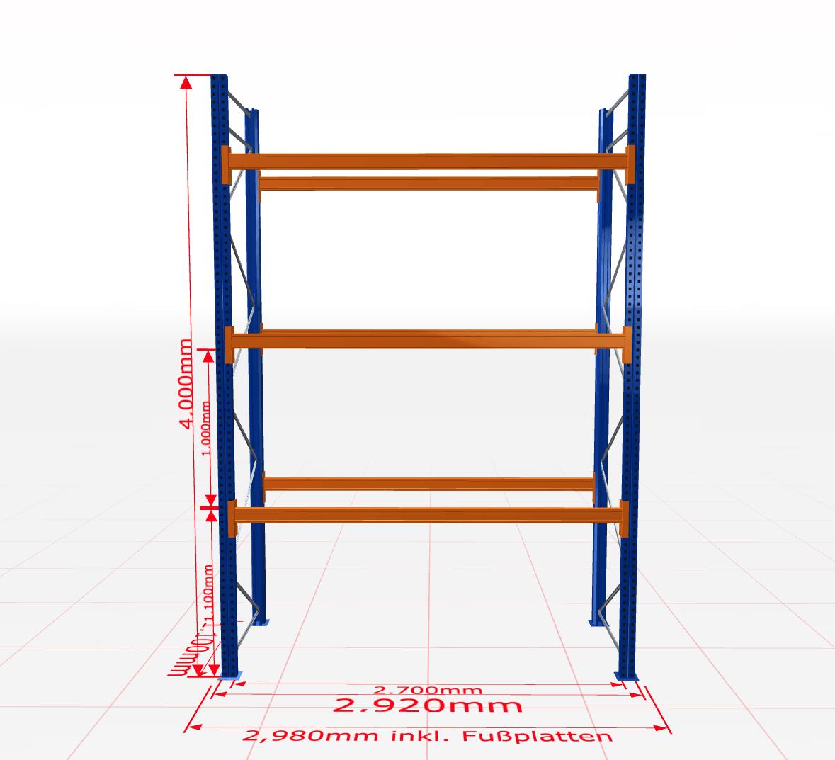 Palešu plaukts Schulte pamatsekcija dziļums 1100 mm - Ergostock.lv