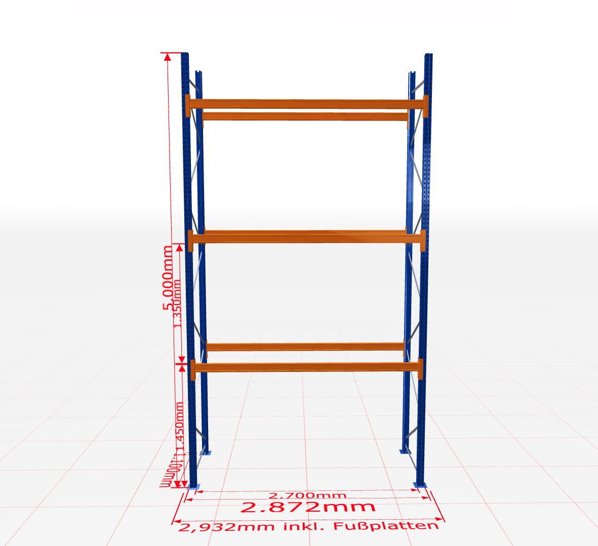 Palešu plaukts Schulte pamatsekcija dziļums 1100 mm-Ergostock