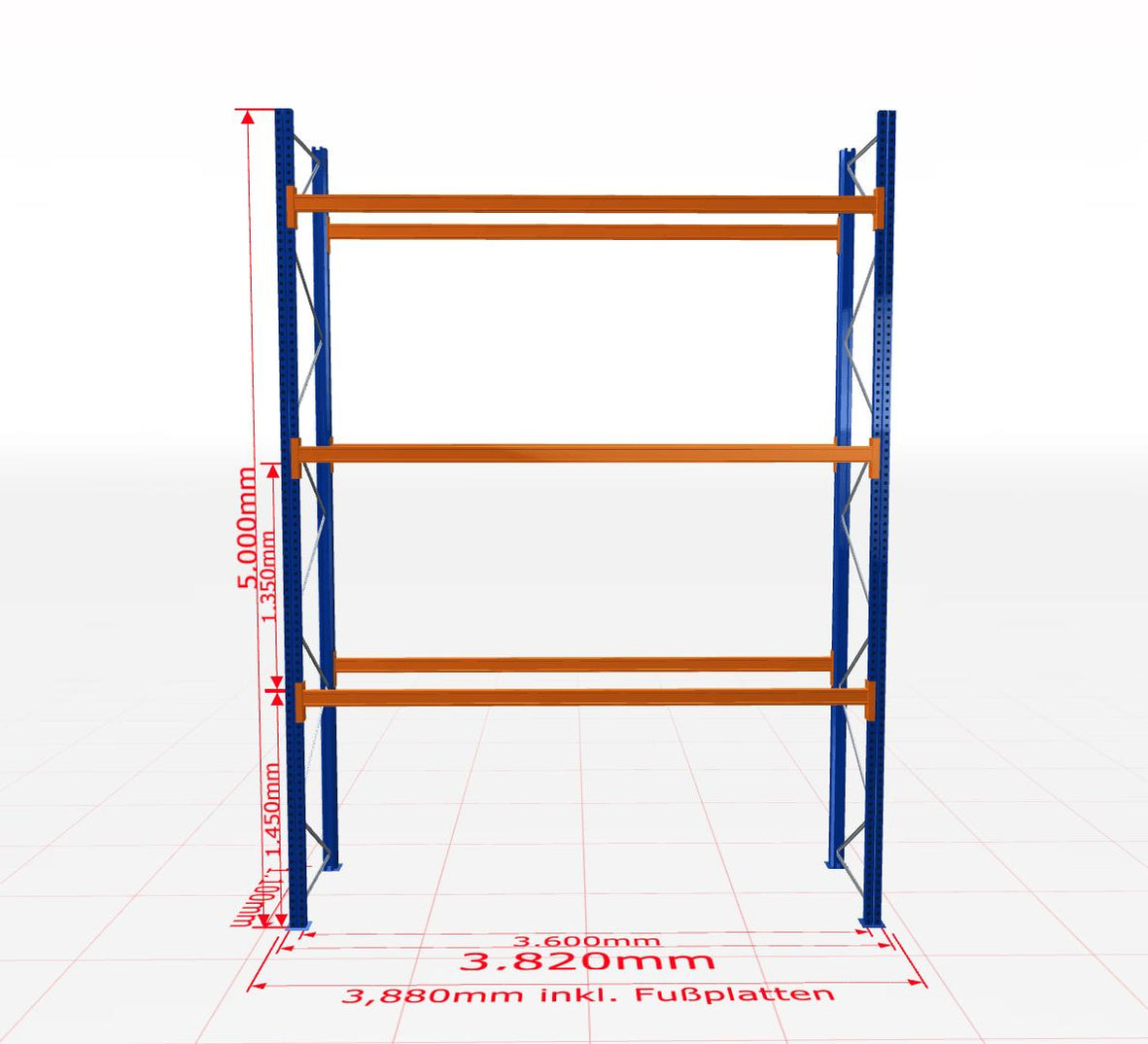 Palešu plaukts Schulte pamatsekcija dziļums 1100 mm-Ergostock