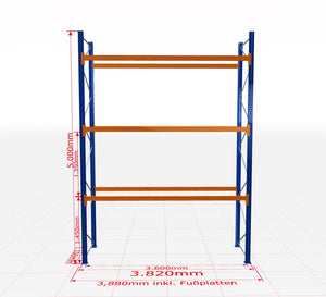 Palešu plaukts Schulte pamatsekcija dziļums 1100 mm-Ergostock