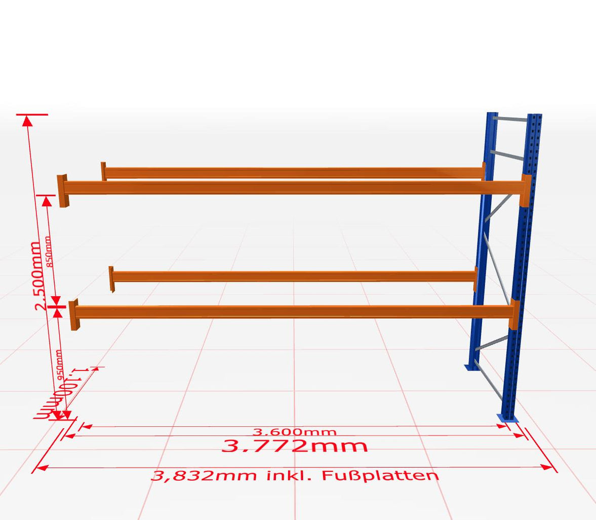 Palešu plaukts Schulte papildsekcija dziļums 1100 mm - Ergostock.lv