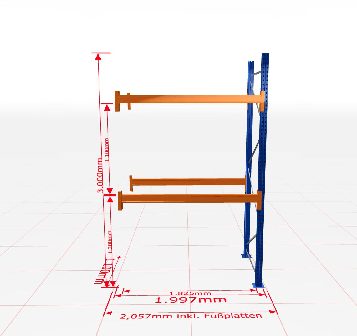 Palešu plaukts Schulte papildsekcija dziļums 1100 mm - Ergostock.lv