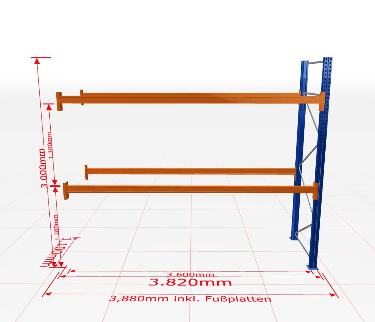 Palešu plaukts Schulte papildsekcija dziļums 1100 mm - Ergostock.lv