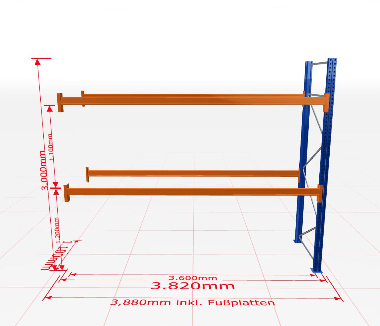 Palešu plaukts Schulte papildsekcija dziļums 1100 mm - Ergostock.lv