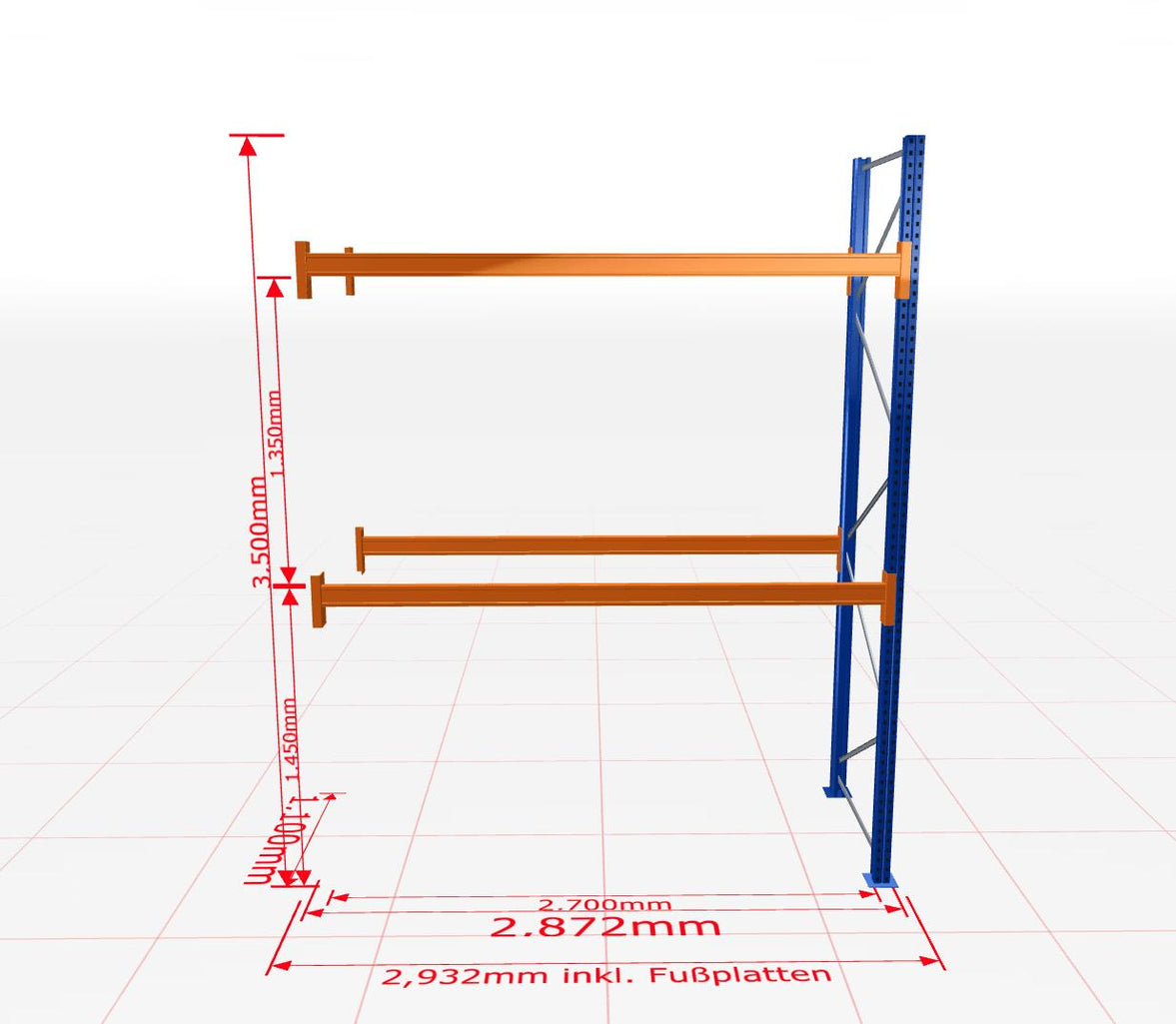 Palešu plaukts Schulte papildsekcija dziļums 1100 mm - Ergostock.lv