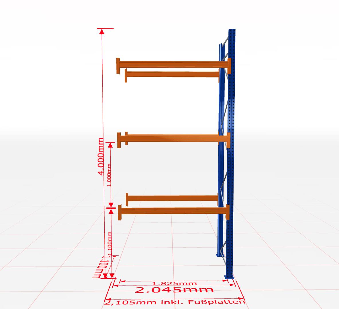 Palešu plaukts Schulte papildsekcija dziļums 1100 mm - Ergostock.lv