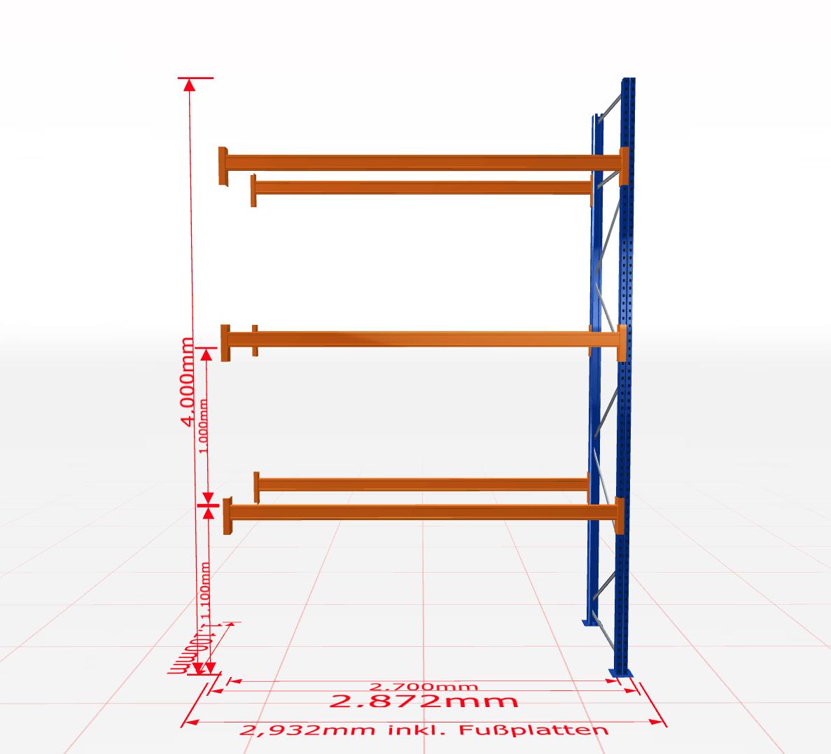Palešu plaukts Schulte papildsekcija dziļums 1100 mm - Ergostock.lv